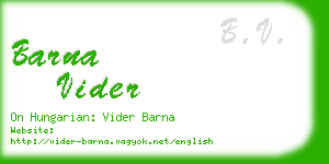 barna vider business card